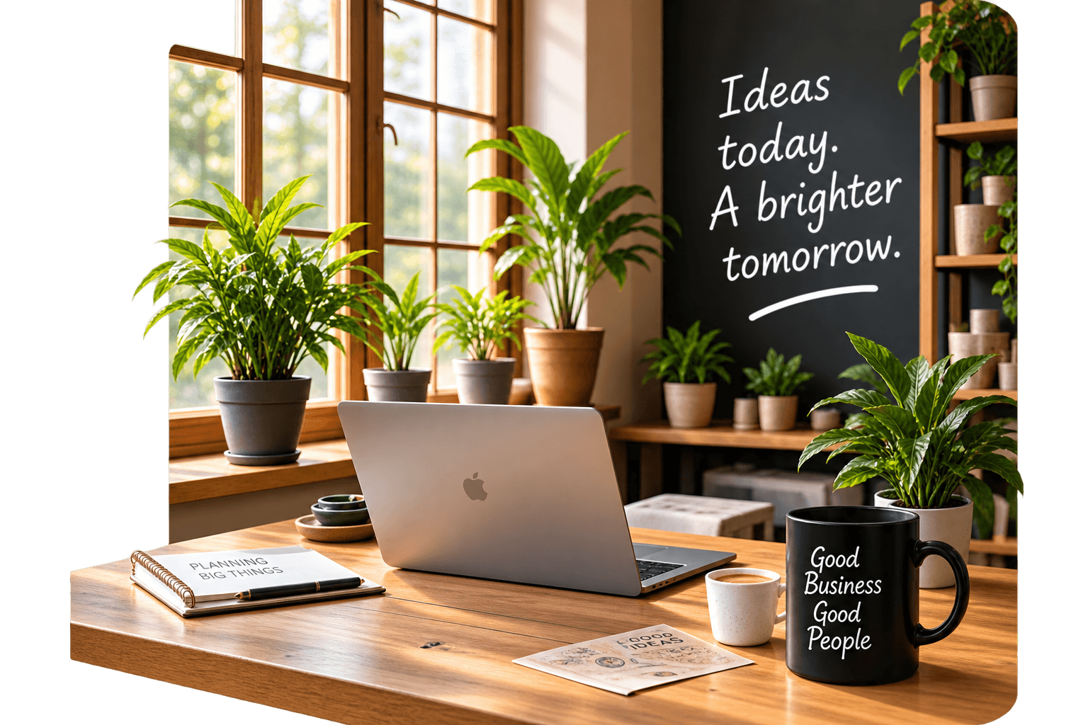 Business owner managing her website from her shop